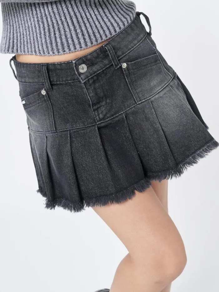 Clothing Nya Black Pleated Mini Skirt Minga London Skirts
