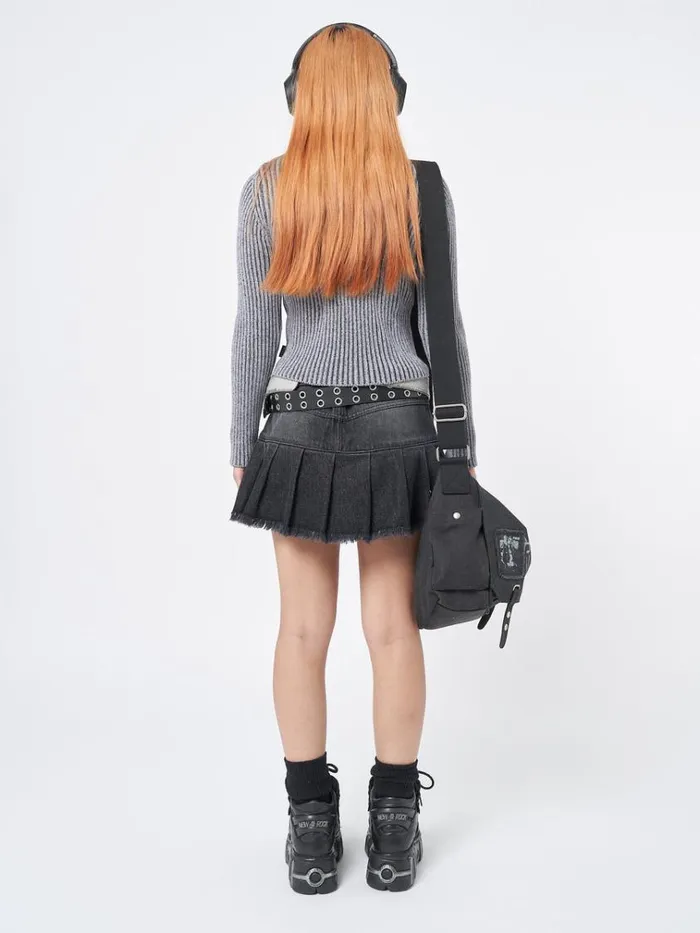 Clothing Nya Black Pleated Mini Skirt Minga London Skirts