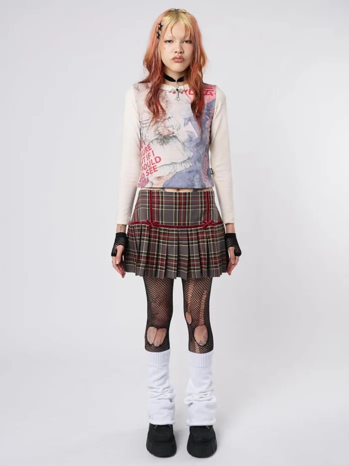 Clothing Orla Pleated Tartan Mini Skirt Minga London Skirts