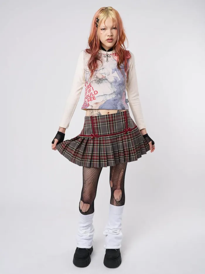 Clothing Orla Pleated Tartan Mini Skirt Minga London Skirts