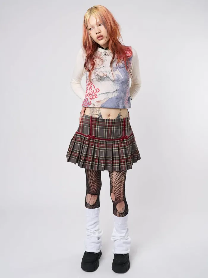 Clothing Orla Pleated Tartan Mini Skirt Minga London Skirts