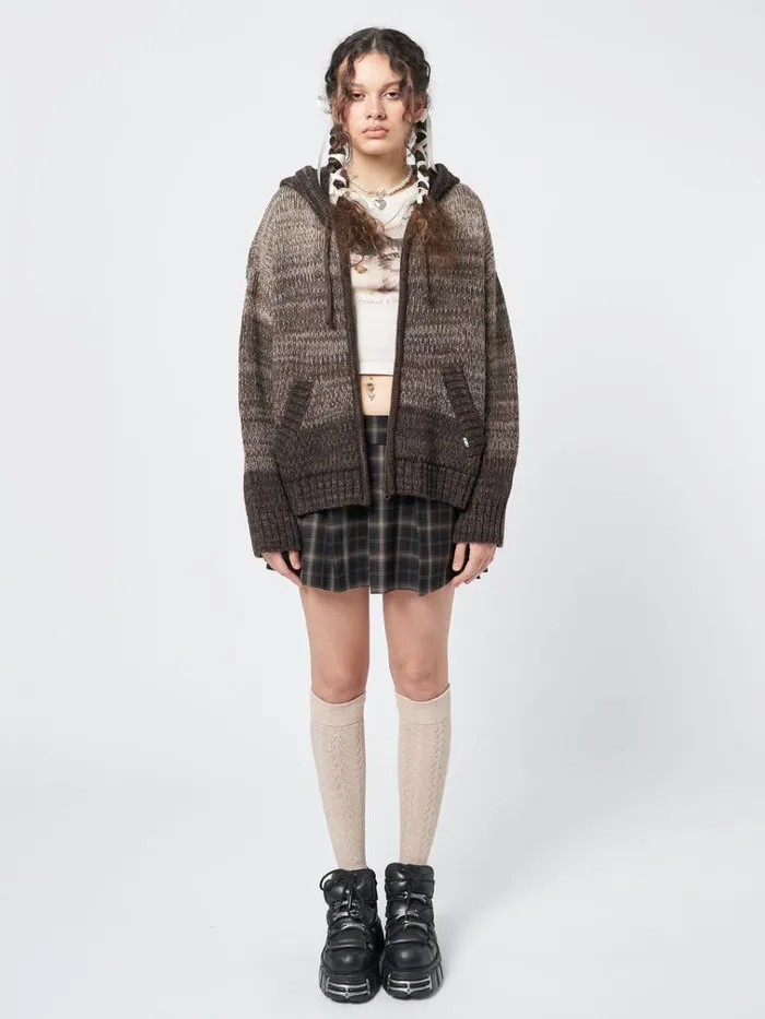 Clothing Oyster Zip Up Hood Knit Cardigan Minga London Jackets