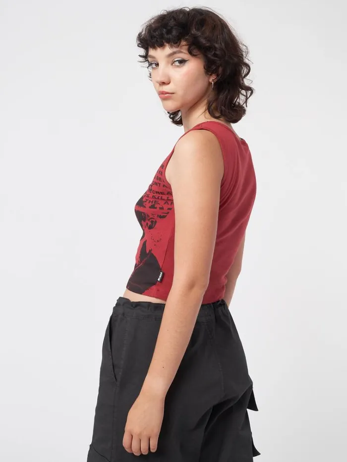 Clothing Power Red Graphic Vest Top Minga London Tank Tops