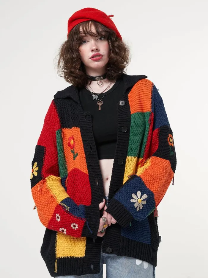 Clothing Rainbow Patchwork Cardigan Minga London Jackets
