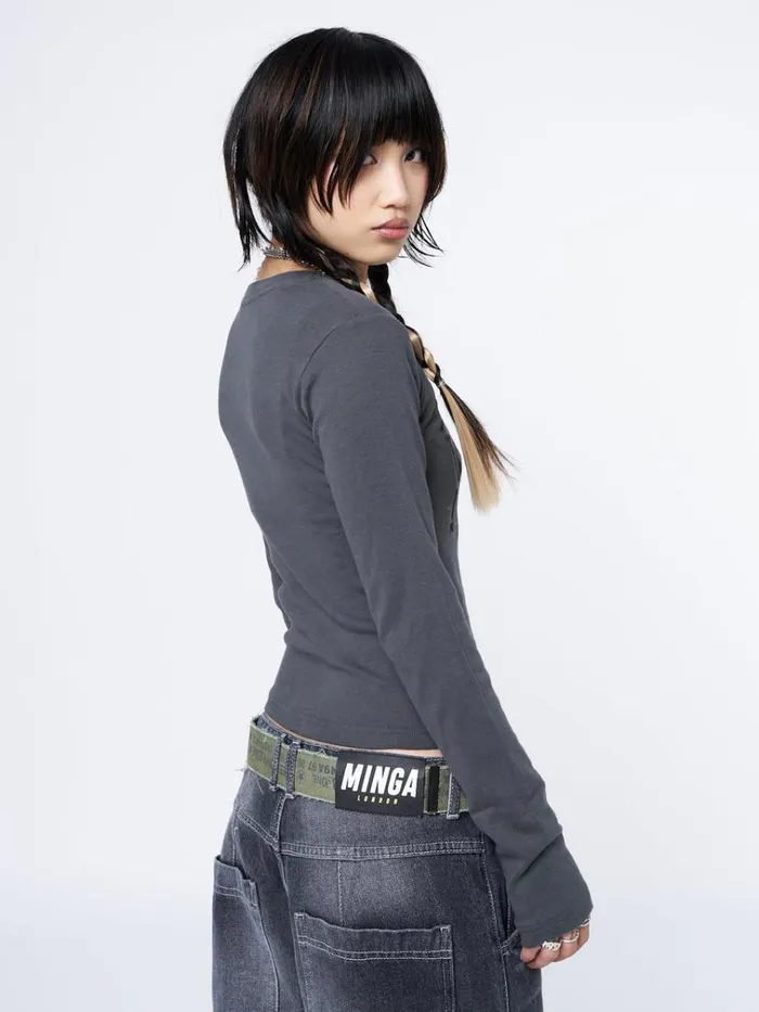 Clothing Rather Be Different Grey Graphic Top Minga London Long Sleeve Tops