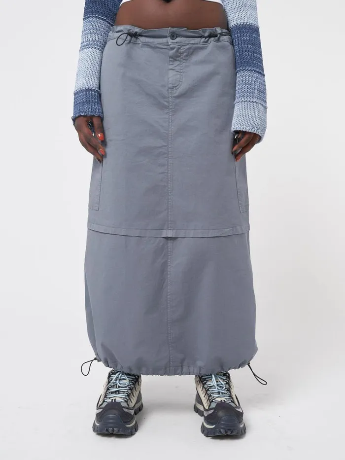 Clothing Ruby Stone Blue Maxi Tech Cargo Skirt Minga London Skirts