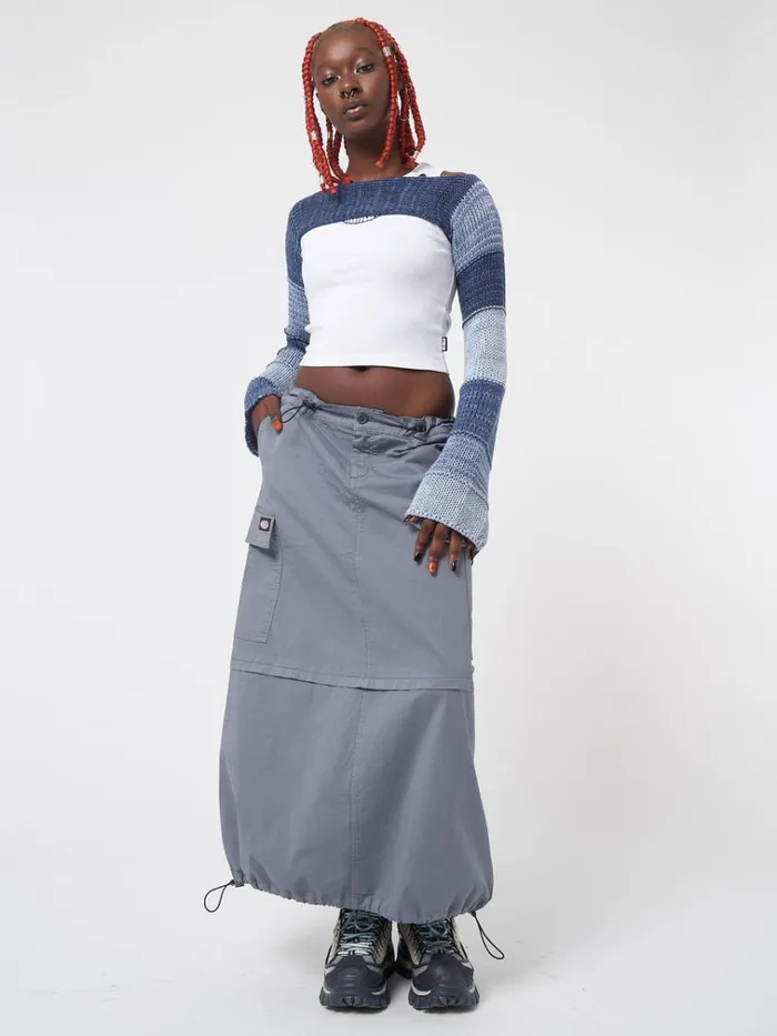 Clothing Ruby Stone Blue Maxi Tech Cargo Skirt Minga London Skirts