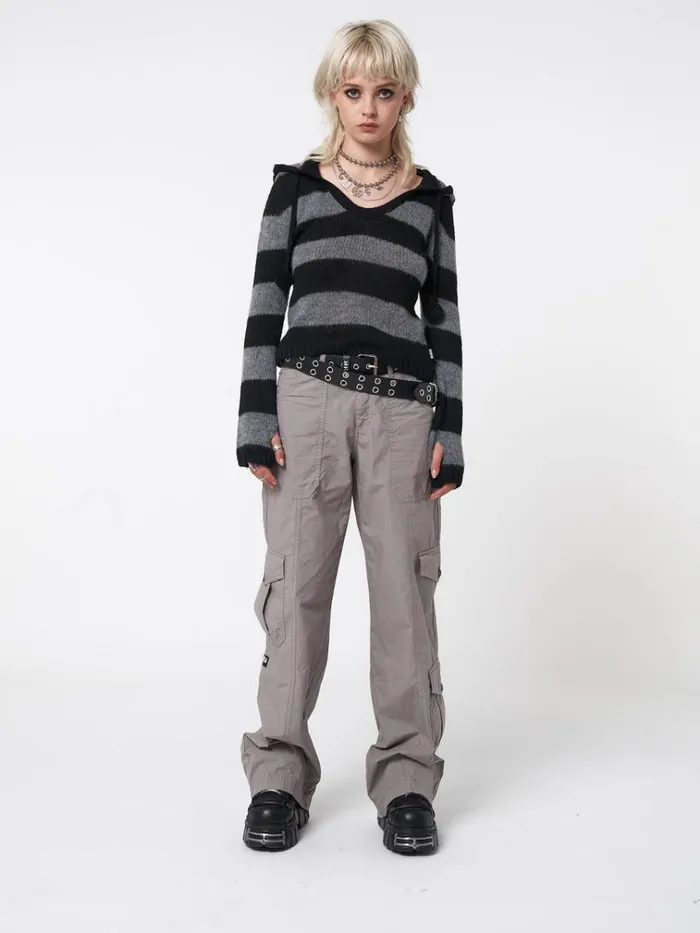 Clothing Smoke Stripes Knitted Hoodie Minga London Sweaters