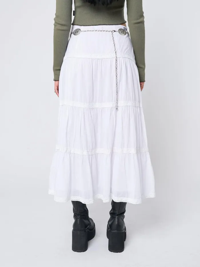 Clothing Snow White Ruffle Lace Maxi Skirt Minga London Skirts