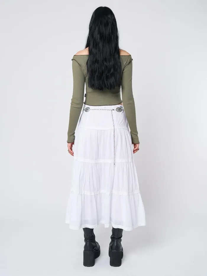 Clothing Snow White Ruffle Lace Maxi Skirt Minga London Skirts