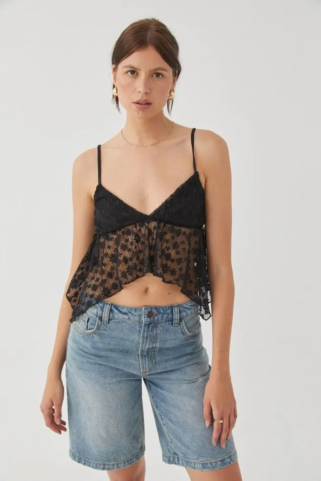 Clothing Supr Going Out Tops Molly Lace Cami Black
