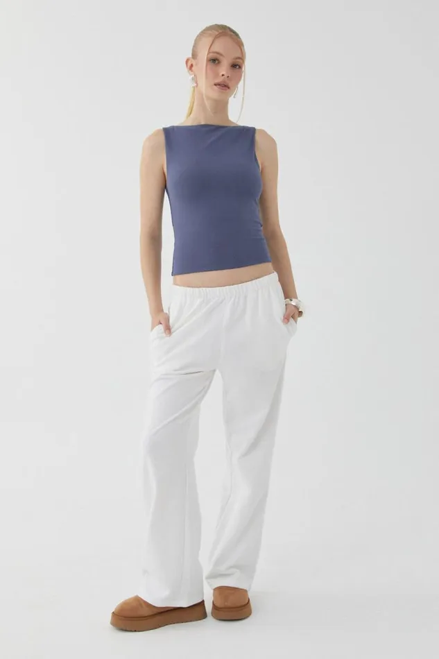 Clothing Supr Going Out Tops Soft Boat Neck Top Weekend Blue