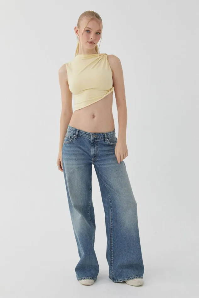Clothing Supr Going Out Tops Soft Ruched Twist Top Golden Butter