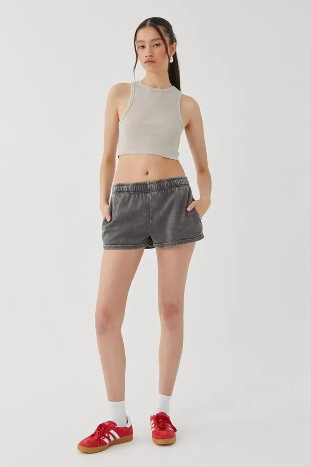 Clothing Supr Hoodies and Trackies Malia Sweat Short Washed Granite Grey