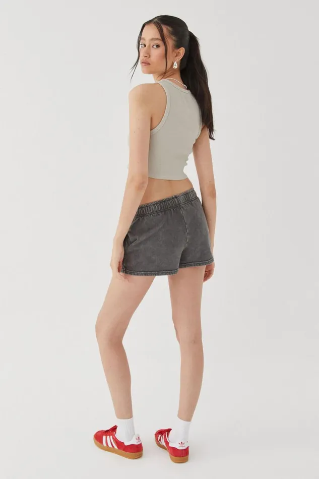 Clothing Supr Hoodies and Trackies Malia Sweat Short Washed Granite Grey