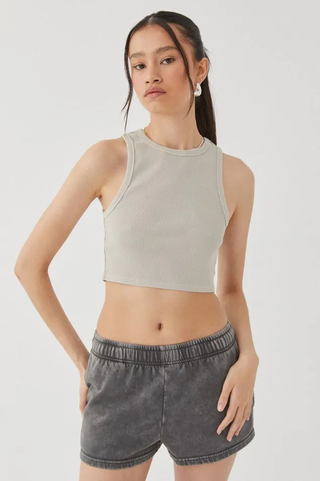Clothing Supr Hoodies and Trackies Malia Sweat Short Washed Granite Grey
