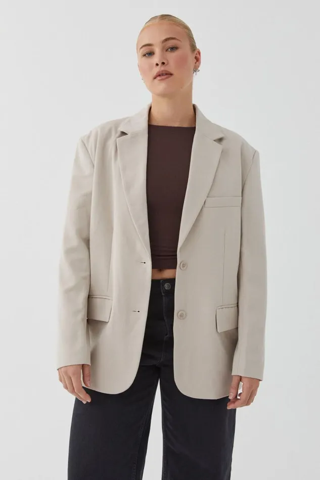 Clothing Supr Jackets and Puffers Harley Baggy Blazer Canvas Beige