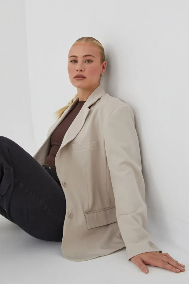 Clothing Supr Jackets and Puffers Harley Baggy Blazer Canvas Beige