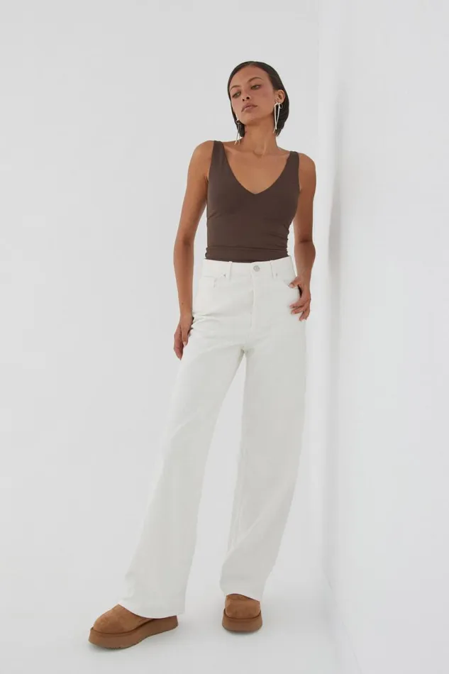 Clothing Supr Jeans High Rise Wide Jean Warm White