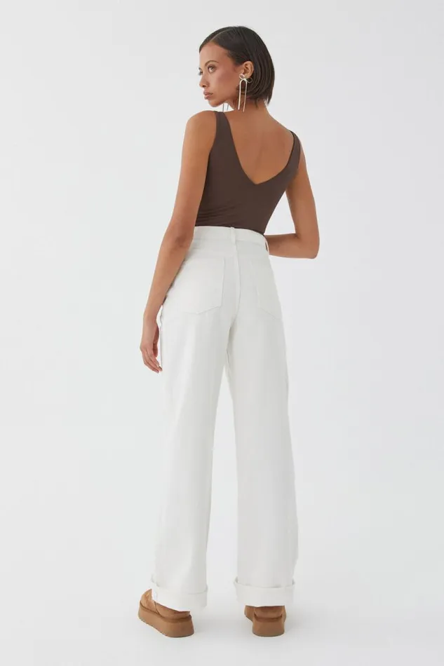 Clothing Supr Jeans High Rise Wide Jean Warm White