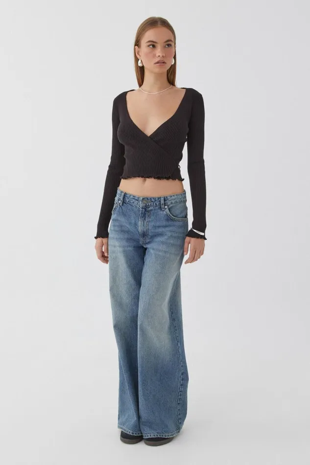 Clothing Supr Knitwear Lani Wrap Knit Top Black