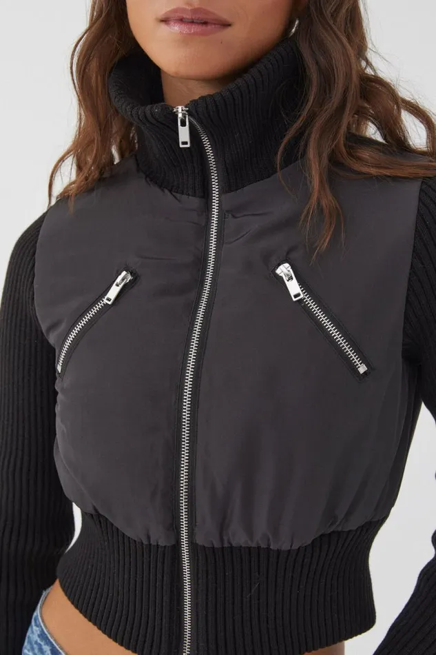 Clothing Supr Knitwear Lola Collared Knit Jacket Black
