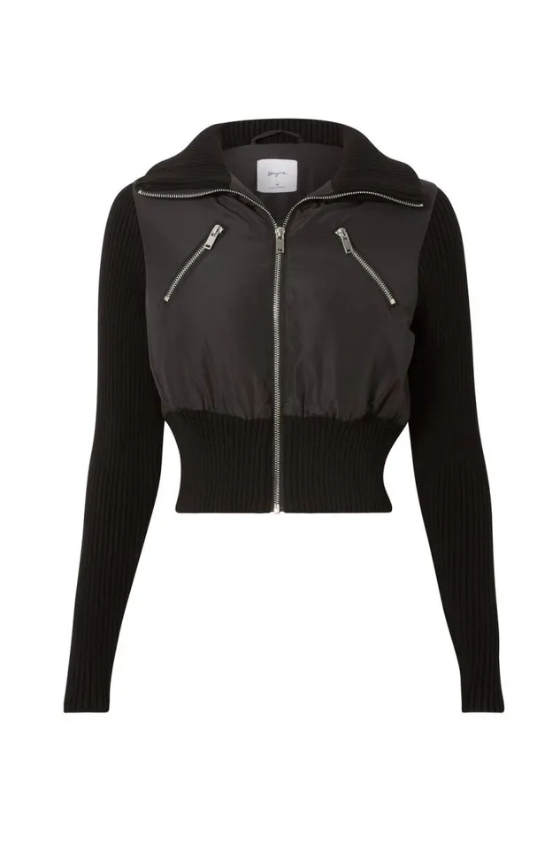 Clothing Supr Knitwear Lola Collared Knit Jacket Black