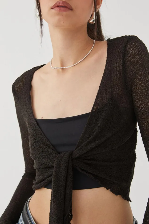 Clothing Supr Knitwear Paris Tie Front Knit Black