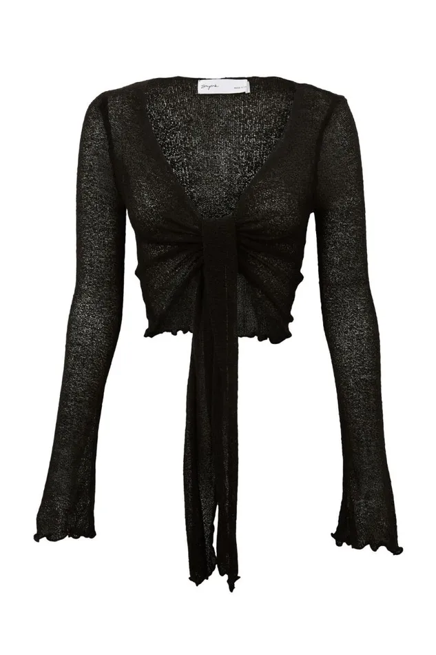 Clothing Supr Knitwear Paris Tie Front Knit Black