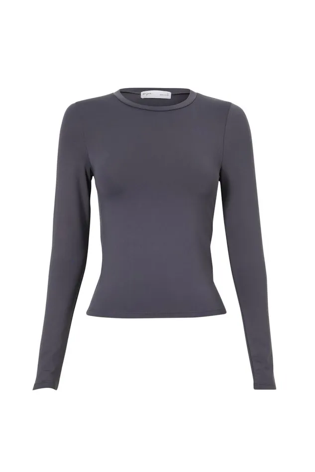 Clothing Supr Luxe Essentials Luxe Long Sleeve Longline Tee Gun Metal