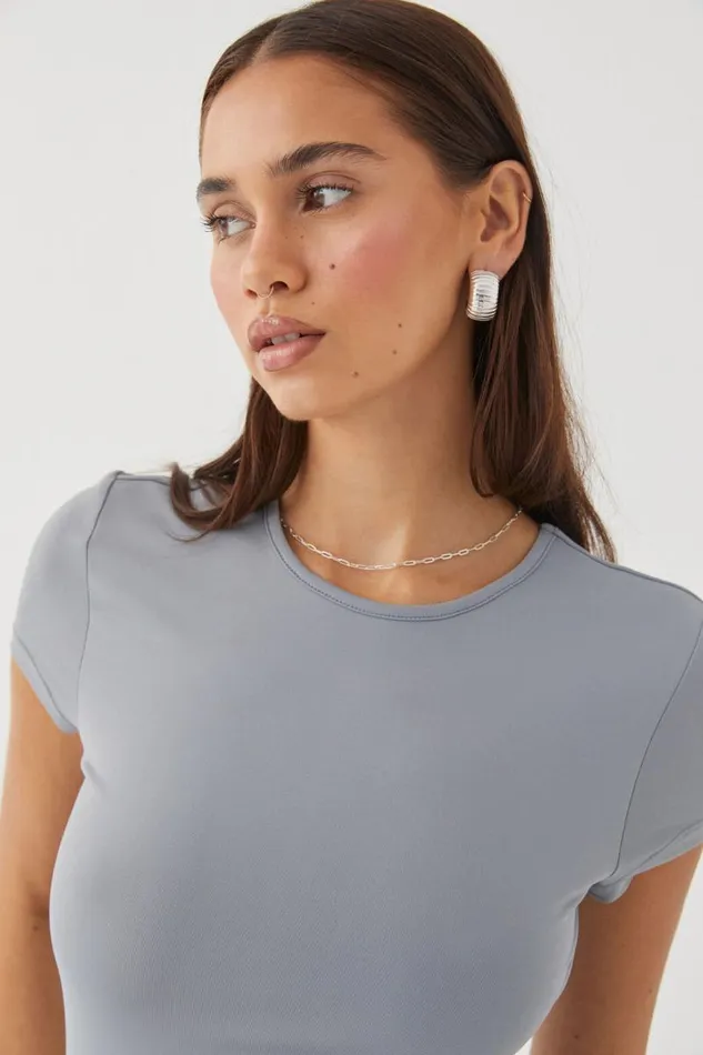 Clothing Supr Luxe Essentials Luxe Short Sleeve Maxi Dress Moonlight Grey