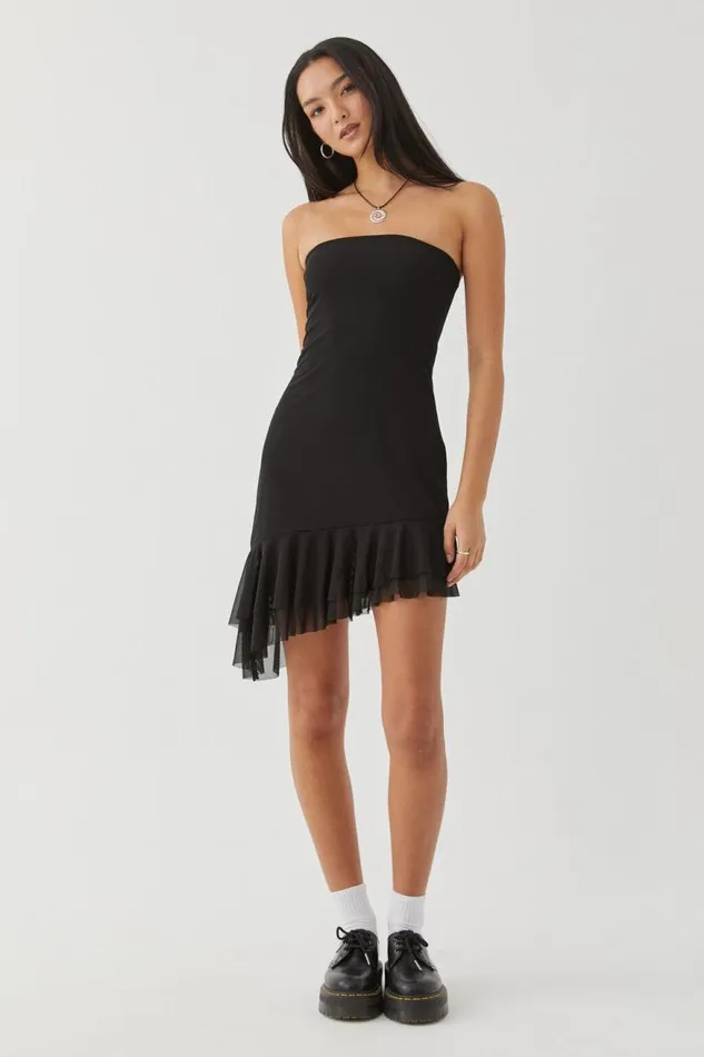 Clothing Supr Mini Dresses Hazel Strapless Mesh Dress Black
