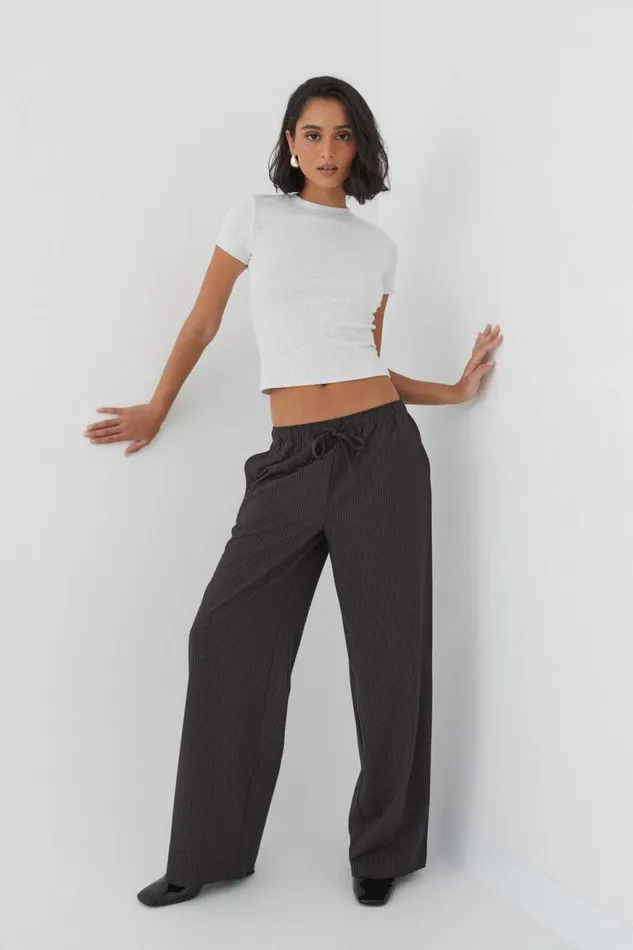Clothing Supr Pants Piper Pull On Pant Charcoal Pinstripe Clothing Supr Pants Piper Pull On Pant Charcoal Pinstripe