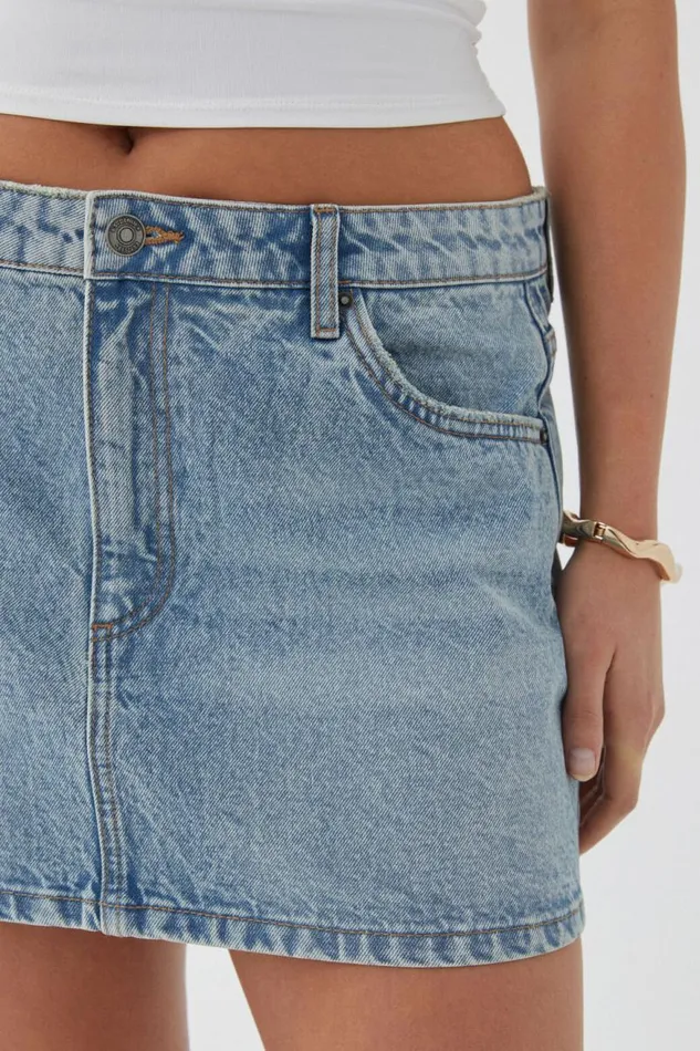 Clothing Supr Skirts Maya Denim Mini Skirt Canyon Blue Clothing Supr Skirts Maya Denim Mini Skirt Canyon Blue