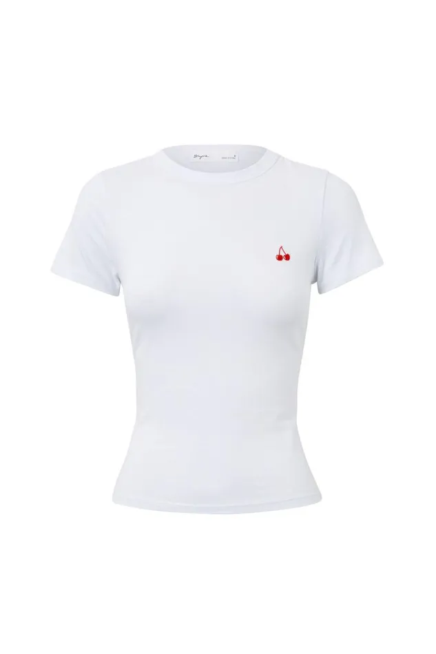 Clothing Supr T Shirts Embroidered Cherry Fitted Tee Whitecherry Clothing Supr T Shirts Embroidered Cherry Fitted Tee Whitecherry