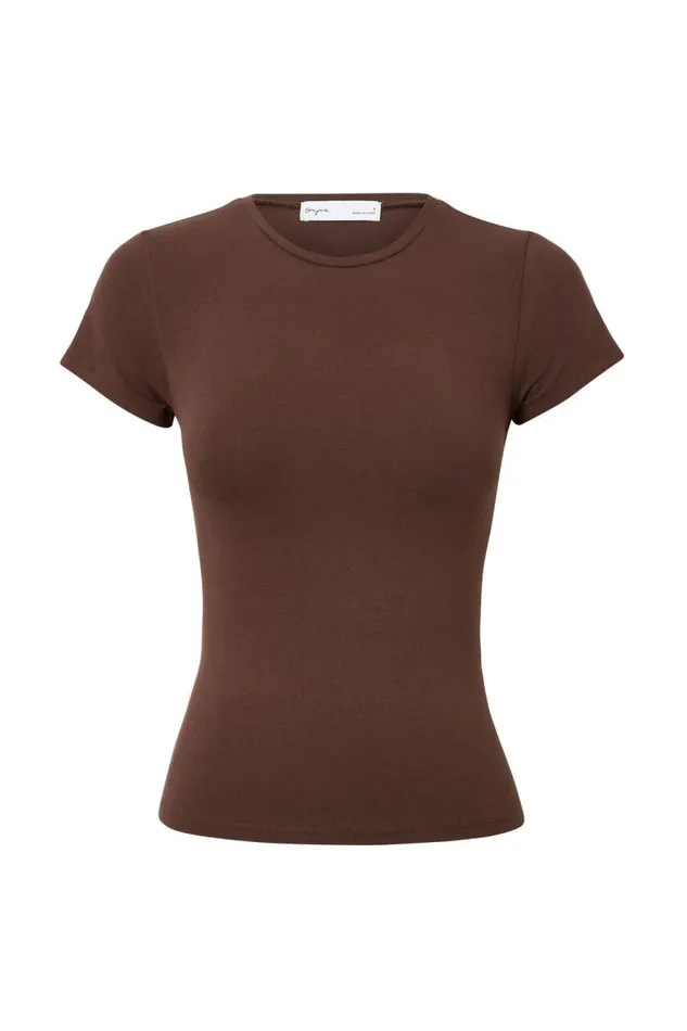 Clothing Supr T Shirts Soft Longline Tee Espresso Brown