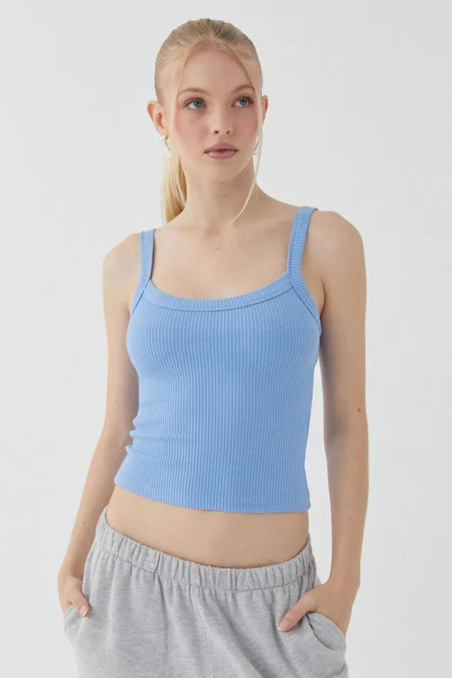 Clothing Supr Tank Tops Riri Scoop Neck Tank Glazed Blue