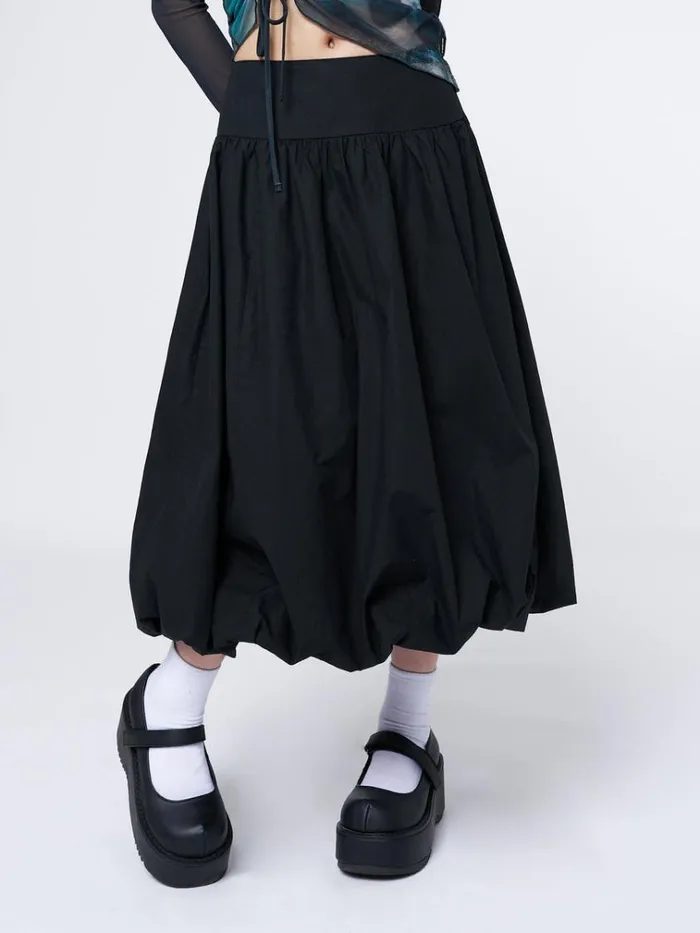 Clothing Suya Black Bubble Midi Skirt Minga London Skirts