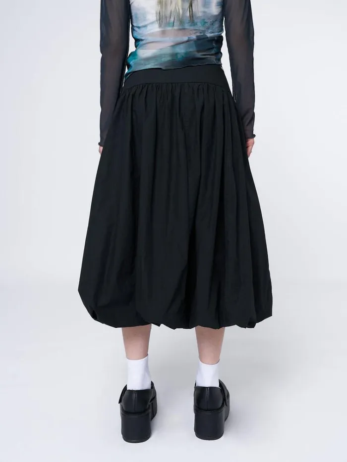 Clothing Suya Black Bubble Midi Skirt Minga London Skirts