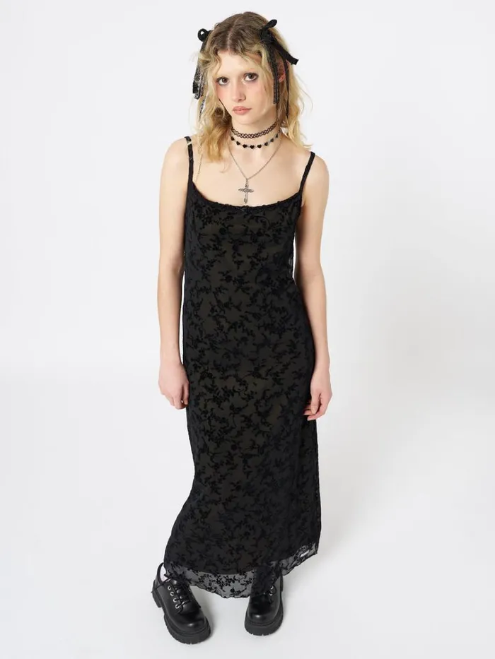 Clothing Titania Black Mesh Maxi Dress Minga London Dresses