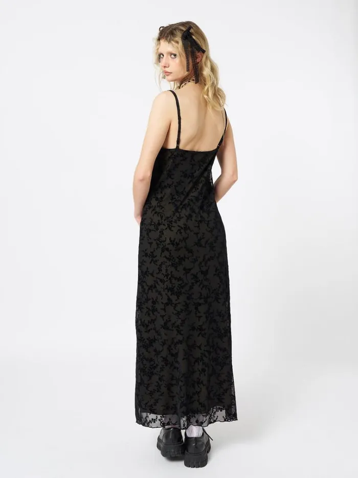 Clothing Titania Black Mesh Maxi Dress Minga London Dresses