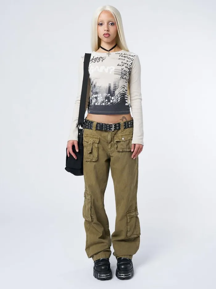 Clothing Trooper Beige Multi Pocket Cargo Pants Minga London Cargo