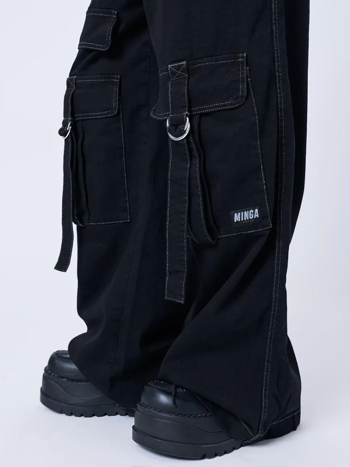 Clothing Tyra Black Utility Pockets Pants Minga London Cargo