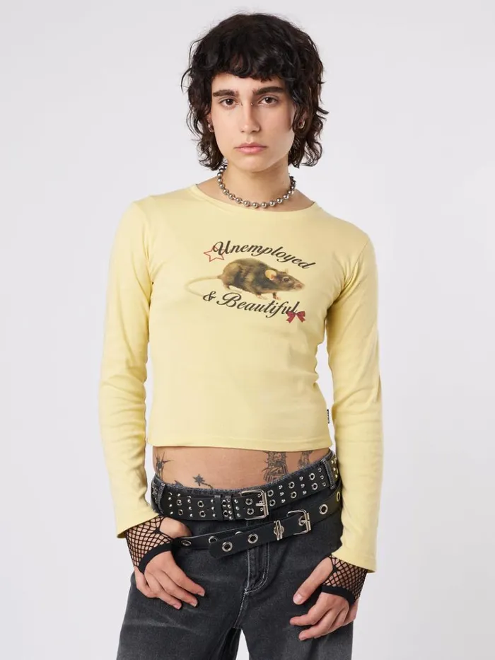 Clothing Unemployed and Beautiful Mouse Graphic Top Minga London Long Sleeve Tops
