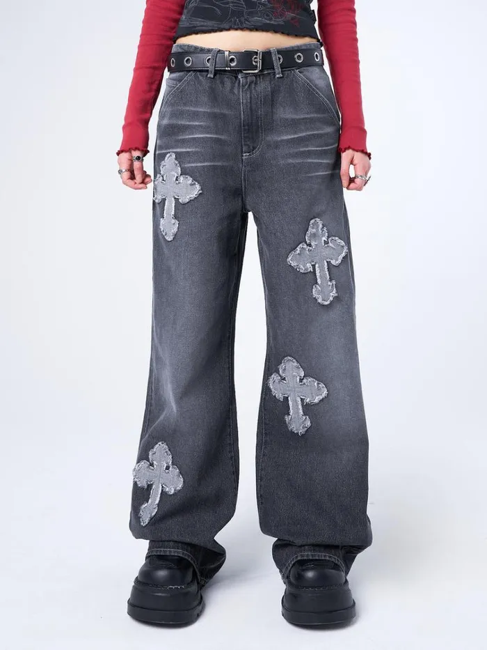 Clothing Vendetta Grey Washed Cross Jeans Minga London Jeans