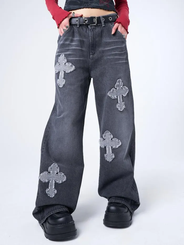 Clothing Vendetta Grey Washed Cross Jeans Minga London Jeans