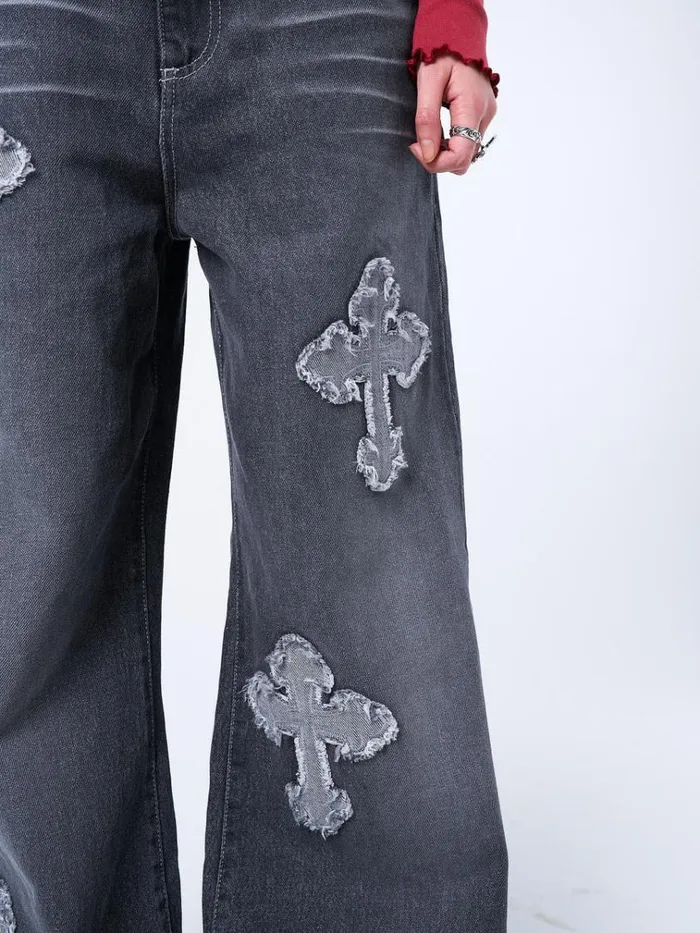 Clothing Vendetta Grey Washed Cross Jeans Minga London Jeans