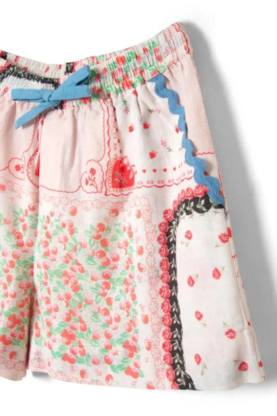 Coords Women Damson Madder Hanky Hearts Print Pull On Shorts