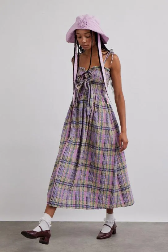 Coords Women Damson Madder Hettie Midi Dress 8211 Cindy Check