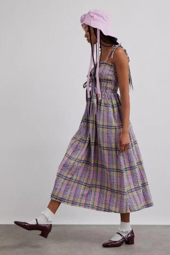 Coords Women Damson Madder Hettie Midi Dress 8211 Cindy Check